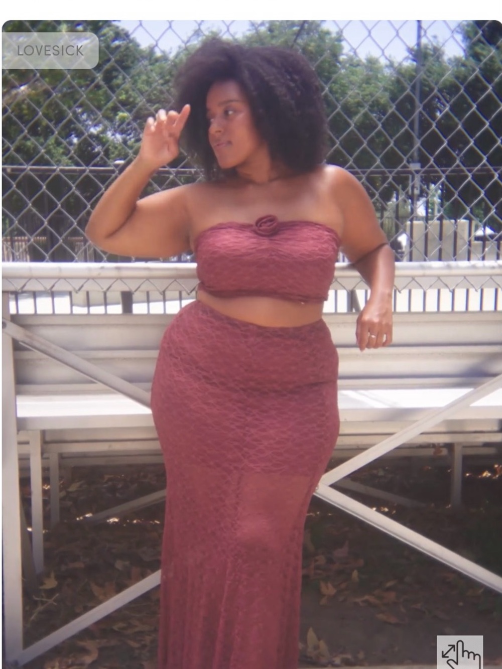 Torrid - size 1 (14/16) Lovesick Dusty Mauve Textured Maxi Skirt Set 2 pcs